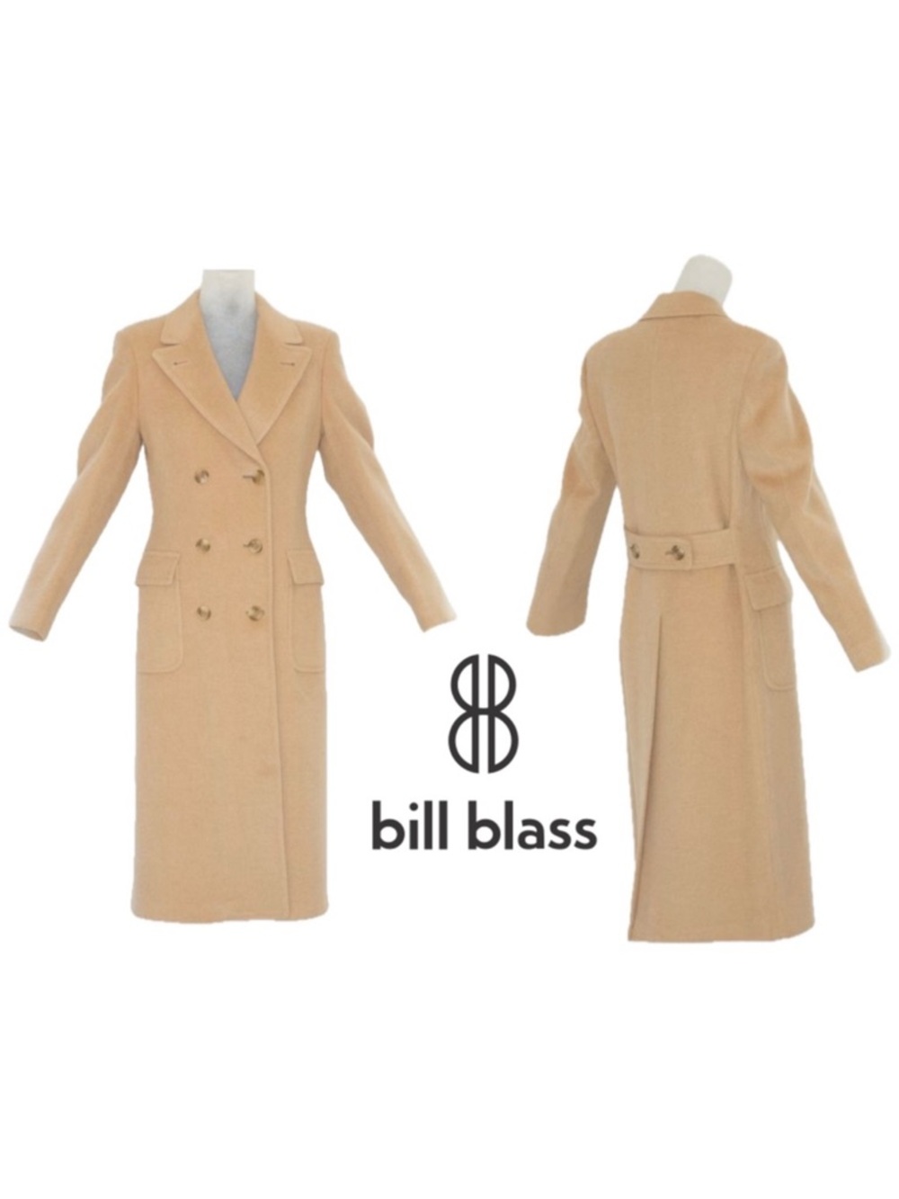 Bill Blass Early 1970s Vintage Fitted Bill Blass Camel Coat